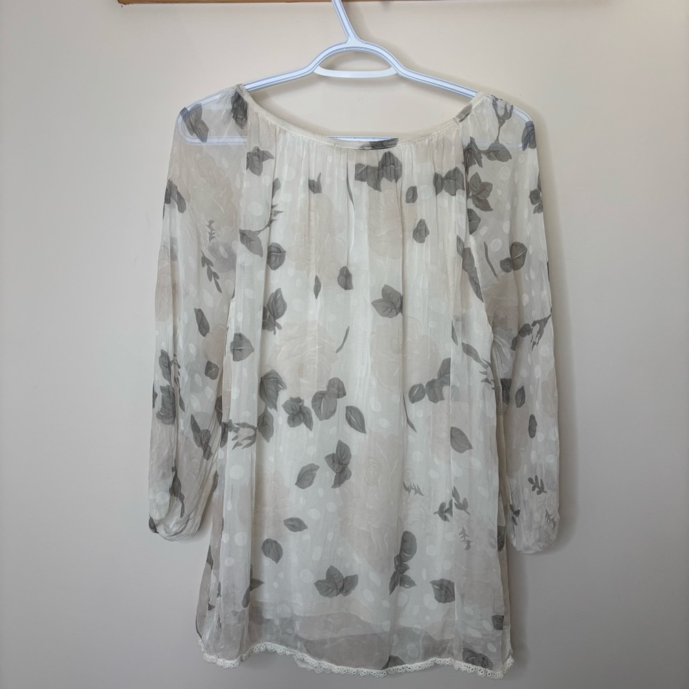 💛#340 Silk Giusy Made In Italy Blouse - Picture 8 of 8
